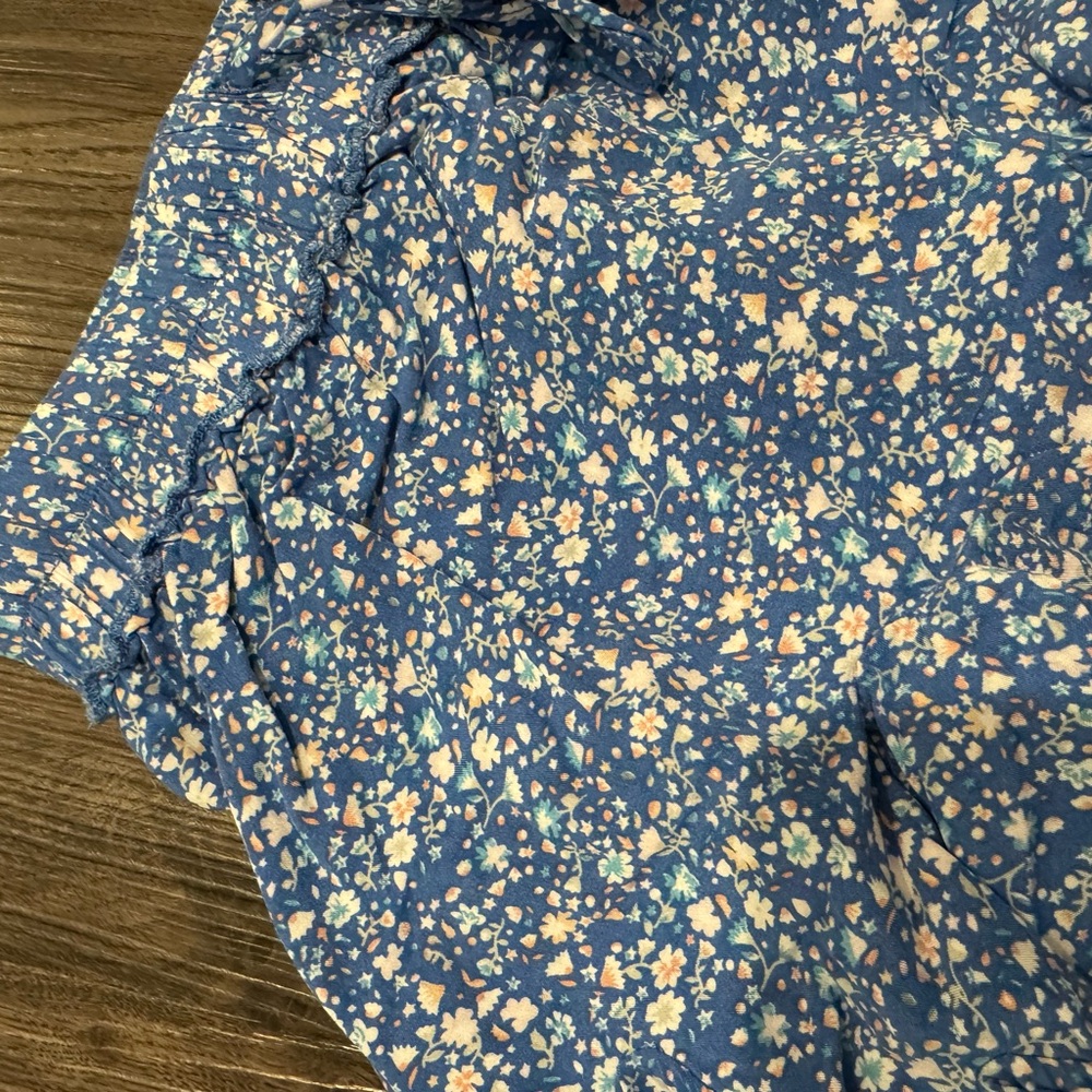 Blue Floral Ruffle Skirt - Picture 3 of 4